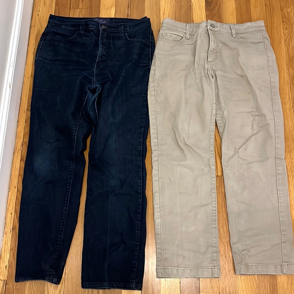2 pair Not Your Daughter’s Jeans Blue and Khaki